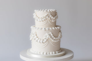 Simple Piped Wedding Cake Design 