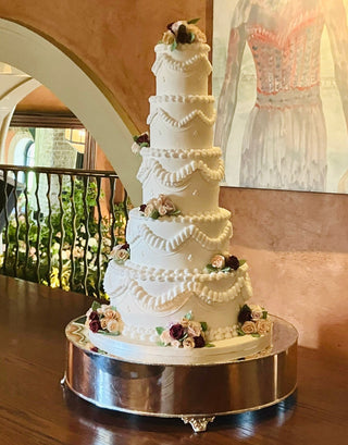 Vintage Piped Wedding Cake at The Belvedere, Holland Park